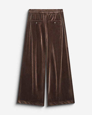Pantalon tailleur oversize en velours chocolat Benson