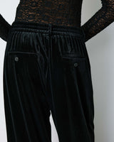 Pantalon tailleur oversize en velours noir Benson