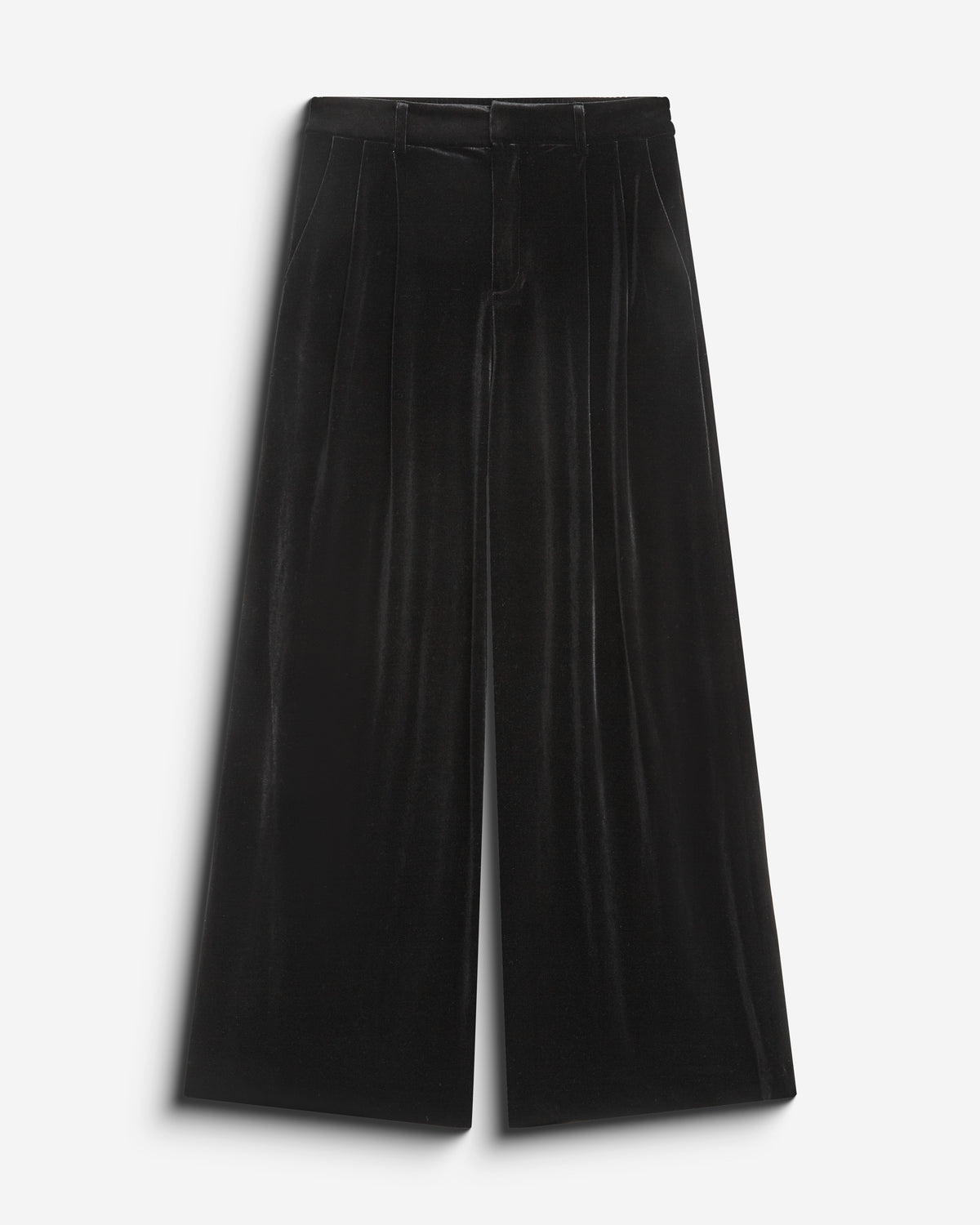 Pantalon tailleur oversize en velours noir Benson