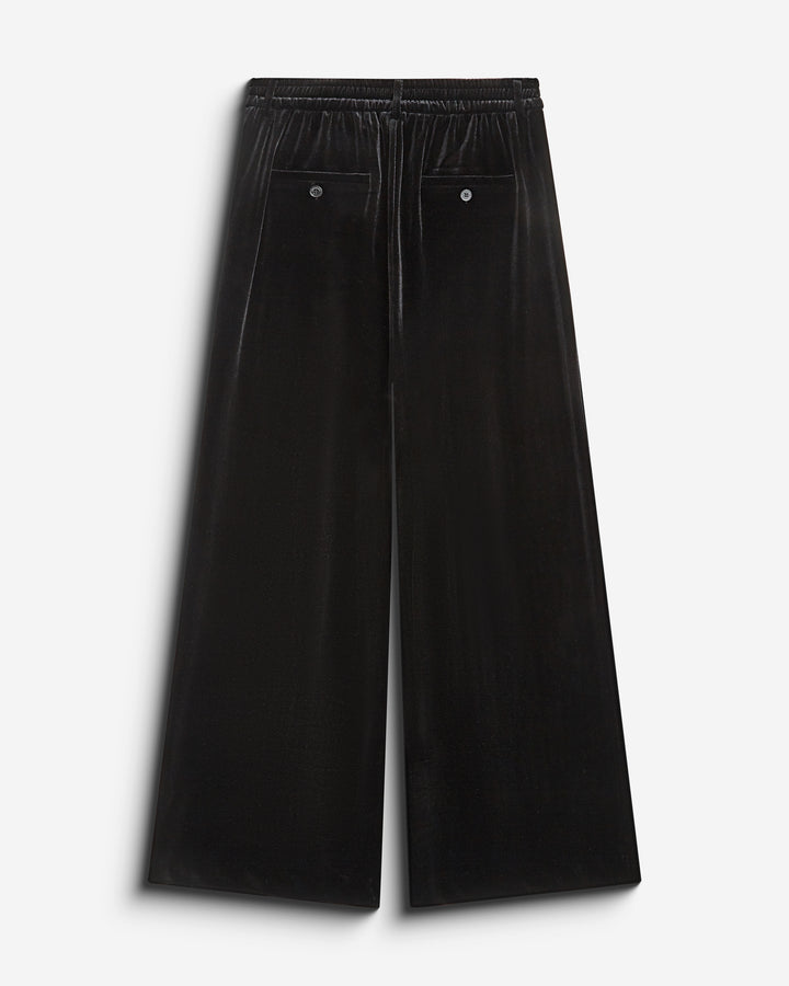 Pantalon tailleur oversize en velours noir Benson