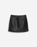 Mini-jupe en similicuir lisse noir Betty
