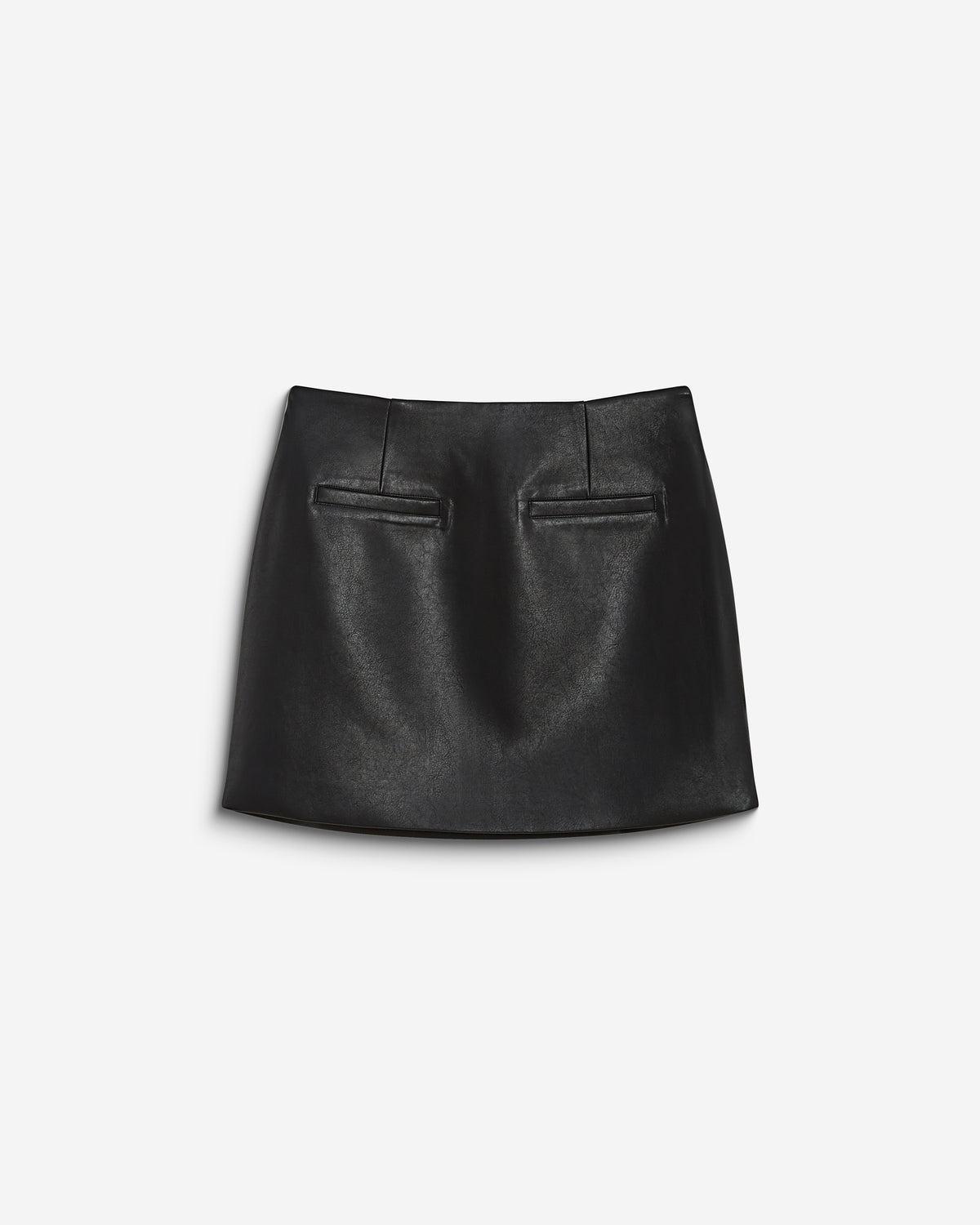 Mini-jupe en similicuir lisse noir Betty