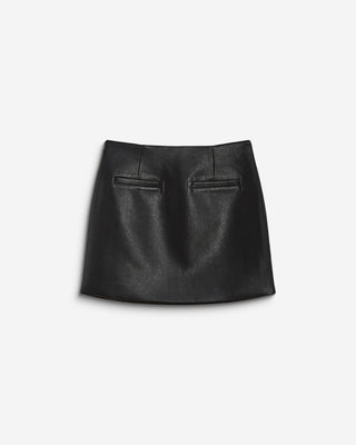 Mini-jupe en similicuir lisse noir Betty