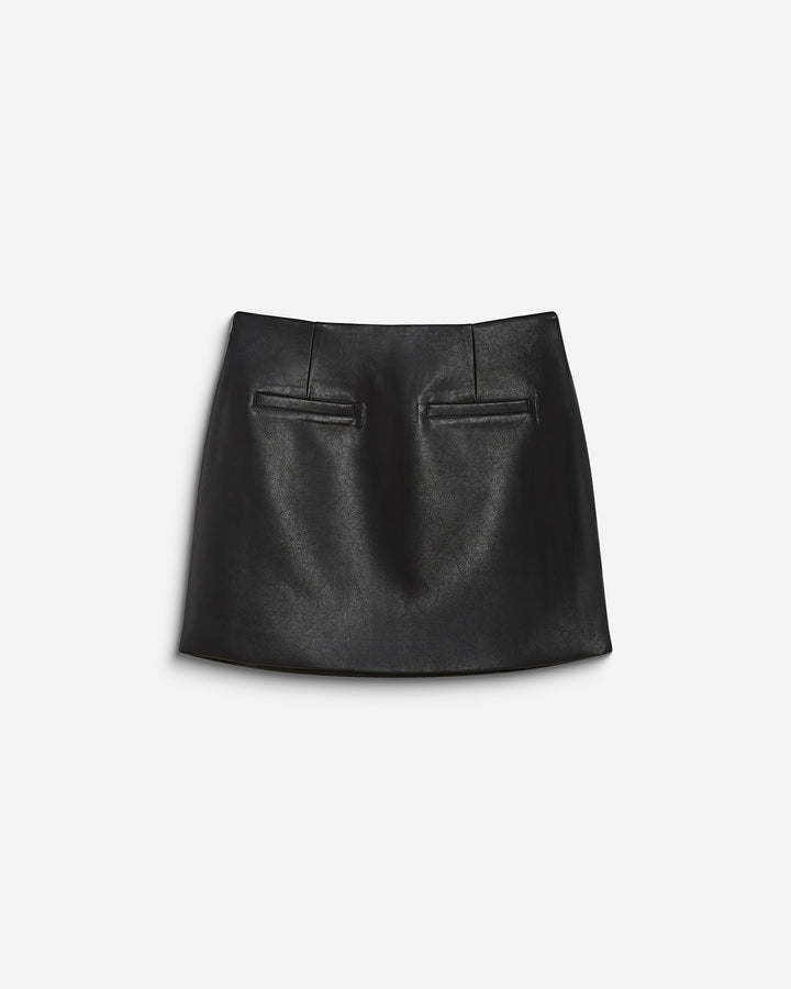 Mini-jupe en similicuir lisse noir Betty