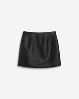 Mini-jupe en similicuir lisse noir Betty