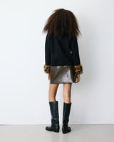 Faux leather mini skirt chocolat Betty