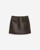 Faux leather mini skirt chocolat Betty