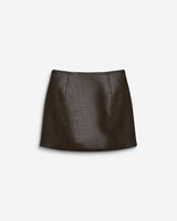 Faux leather mini skirt chocolat Betty