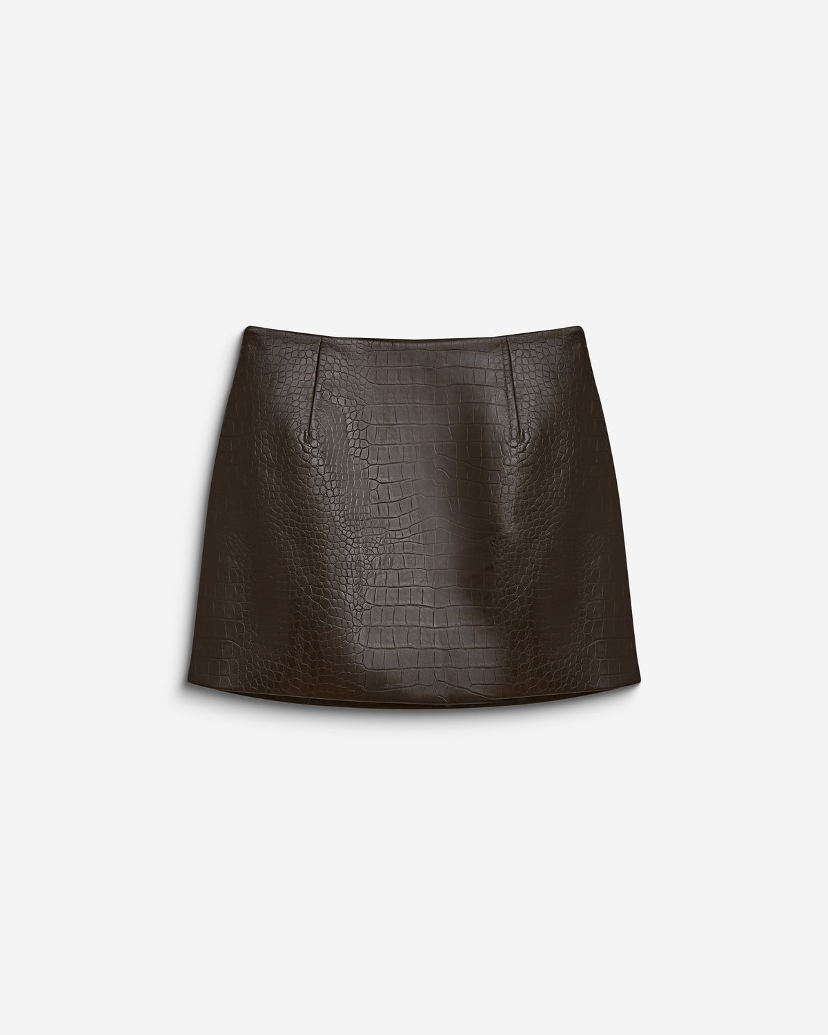 Faux leather mini skirt chocolat Betty