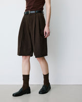 Bermuda long ample motif chevrons chocolat Bradi