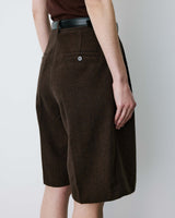 Bermuda long ample motif chevrons chocolat Bradi
