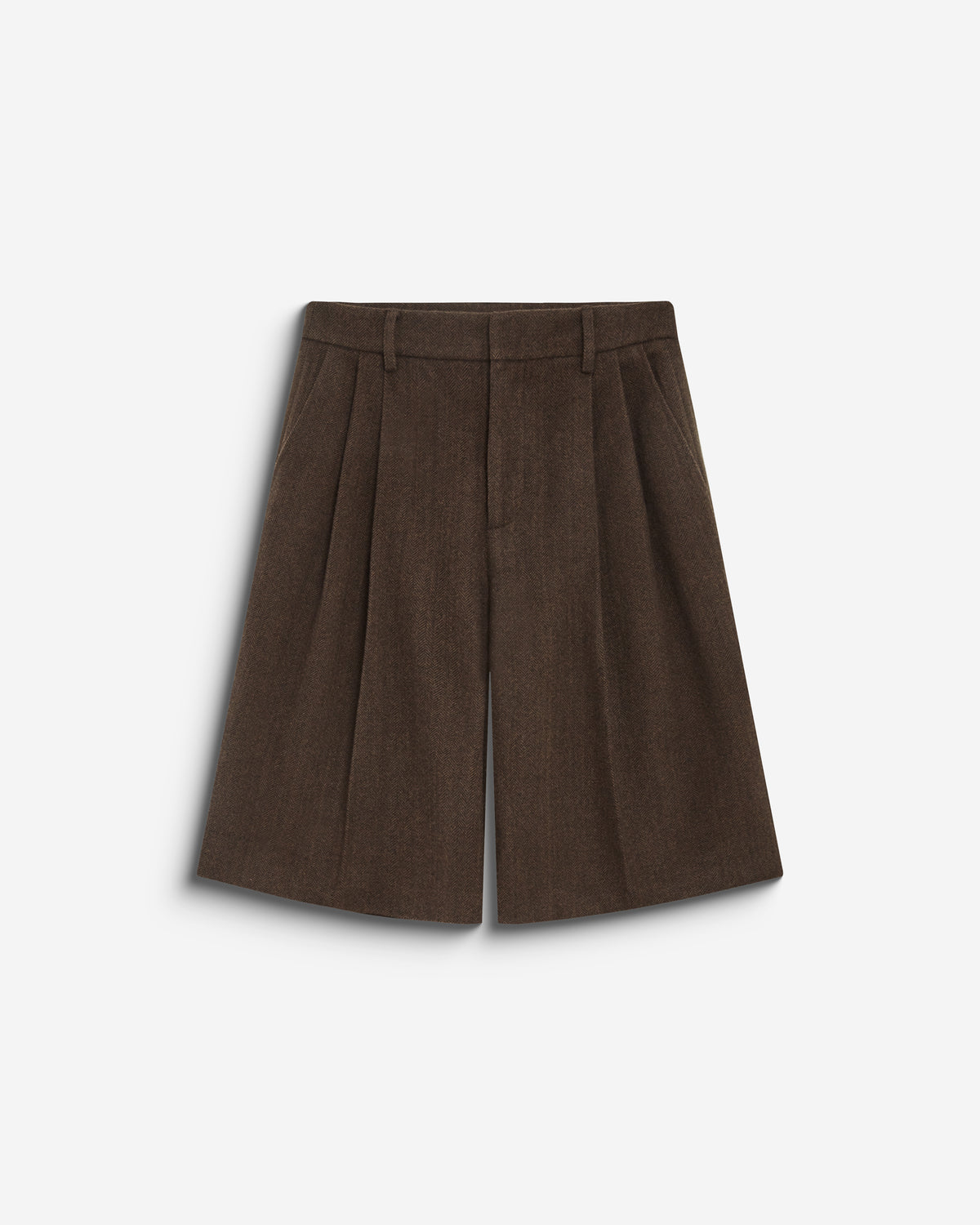 Bermuda long ample motif chevrons chocolat Bradi