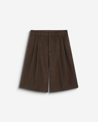 Bermuda long ample motif chevrons chocolat Bradi