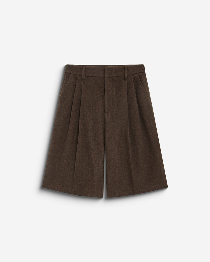 Bermuda long ample motif chevrons chocolat Bradi