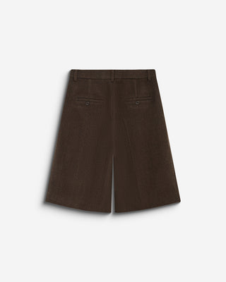 Bermuda long ample motif chevrons chocolat Bradi