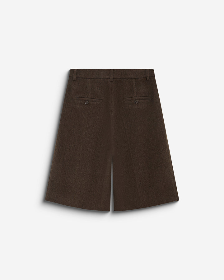 Bermuda long ample motif chevrons chocolat Bradi