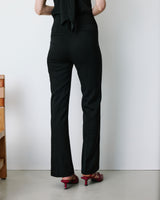 Pantalon tailleur flare à ceinture plate noir Bryan