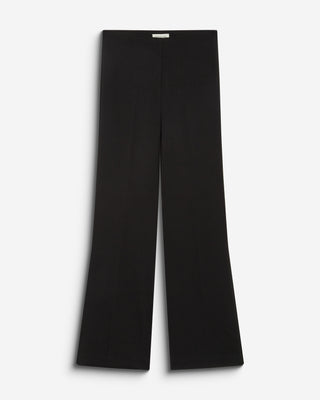 Pantalon tailleur flare à ceinture plate noir Bryan