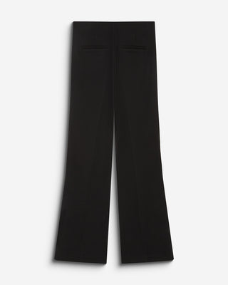 Pantalon tailleur flare à ceinture plate noir Bryan