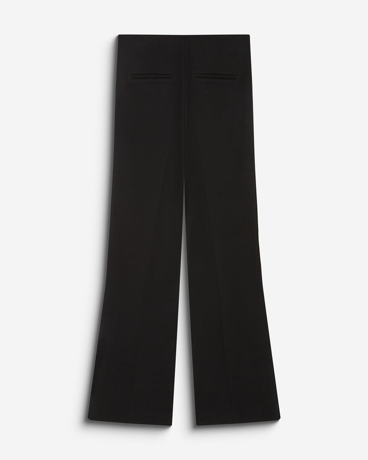 Pantalon tailleur flare à ceinture plate noir Bryan