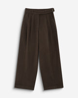 Pantalon tailleur large motif chevrons chocolat Bastien