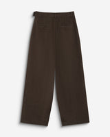 Pantalon tailleur large motif chevrons chocolat Bastien