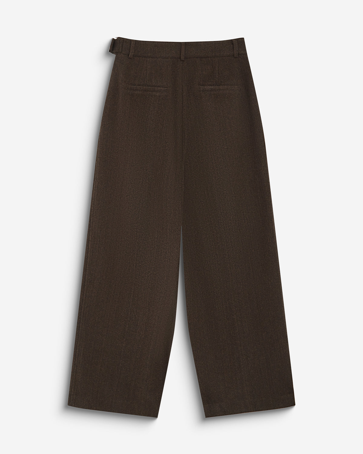 Pantalon tailleur large motif chevrons chocolat Bastien