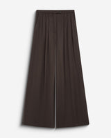 Pantalon en satin fluide à pinces chocolat Barnabe