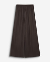 Pantalon en satin fluide à pinces chocolat Barnabe