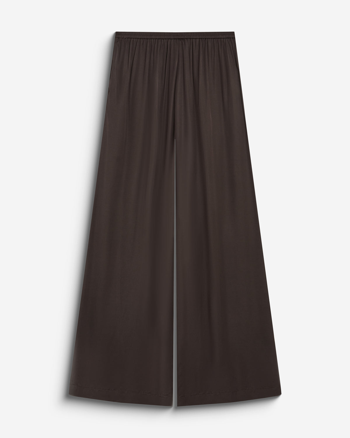 Pantalon en satin fluide à pinces chocolat Barnabe