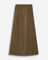 Pantalon en satin fluide à pinces olive Barnabe