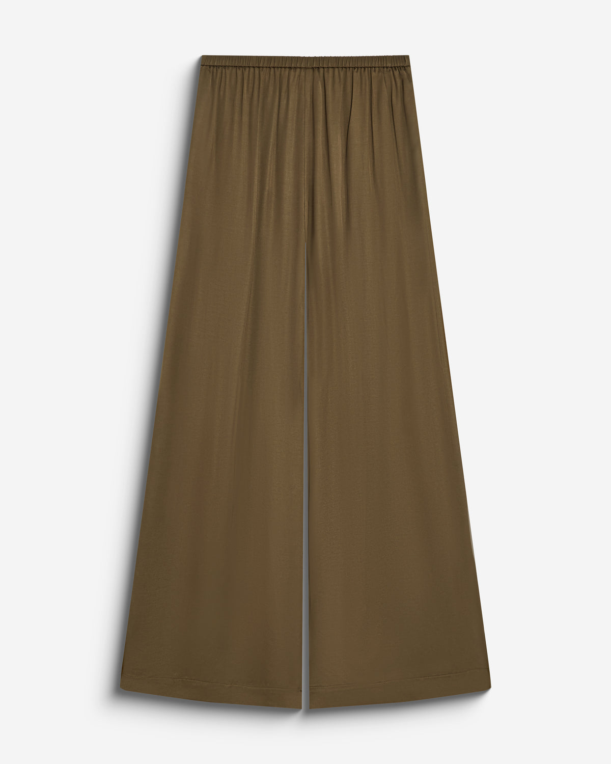 Pantalon en satin fluide à pinces olive Barnabe