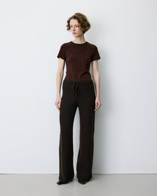 Wide-leg knitted pants chocolat Bilo
