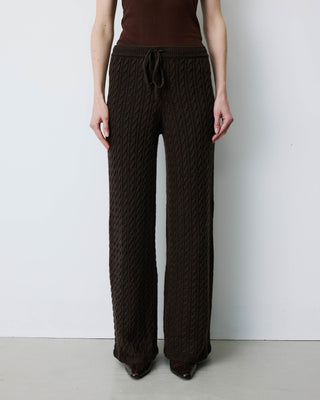 Wide-leg knitted pants chocolat Bilo