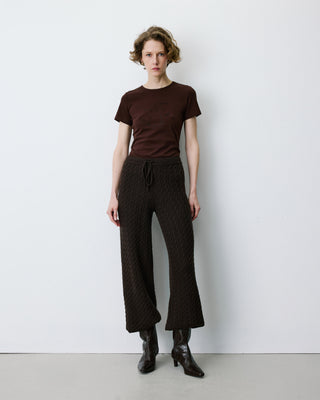 Wide-leg knitted pants chocolat Bilo