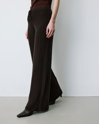 Wide-leg knitted pants chocolat Bilo