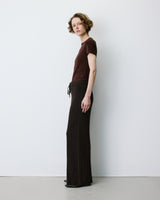Wide-leg knitted pants chocolat Bilo