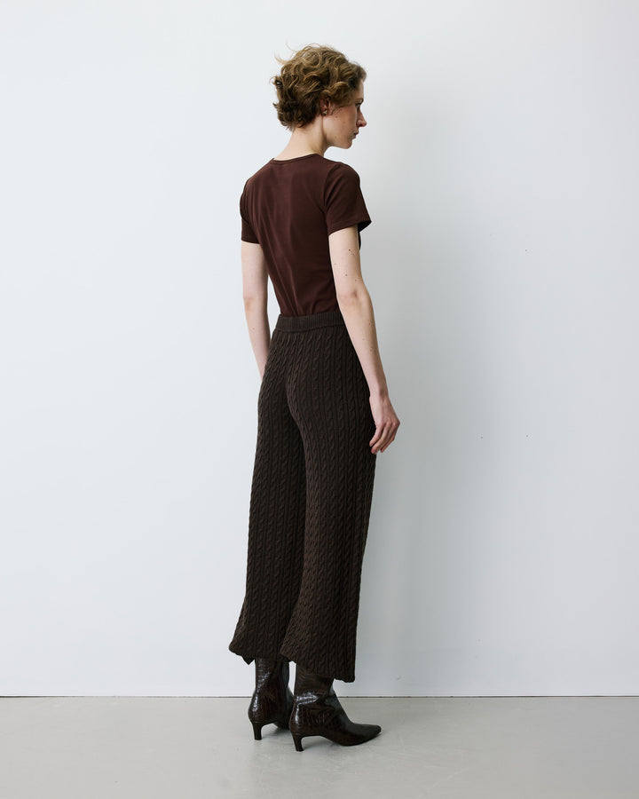 Wide-leg knitted pants chocolat Bilo