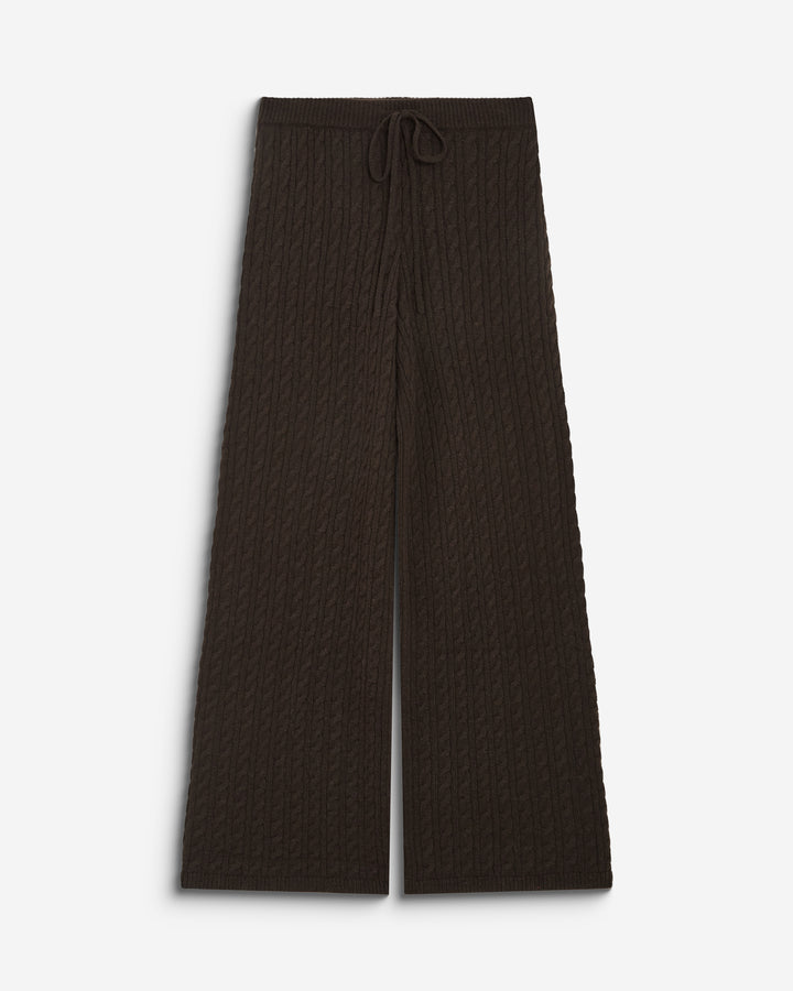 Wide-leg knitted pants chocolat Bilo
