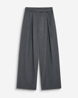Pantalon tailleur oversize à plis ceinturé anthracite Barclay