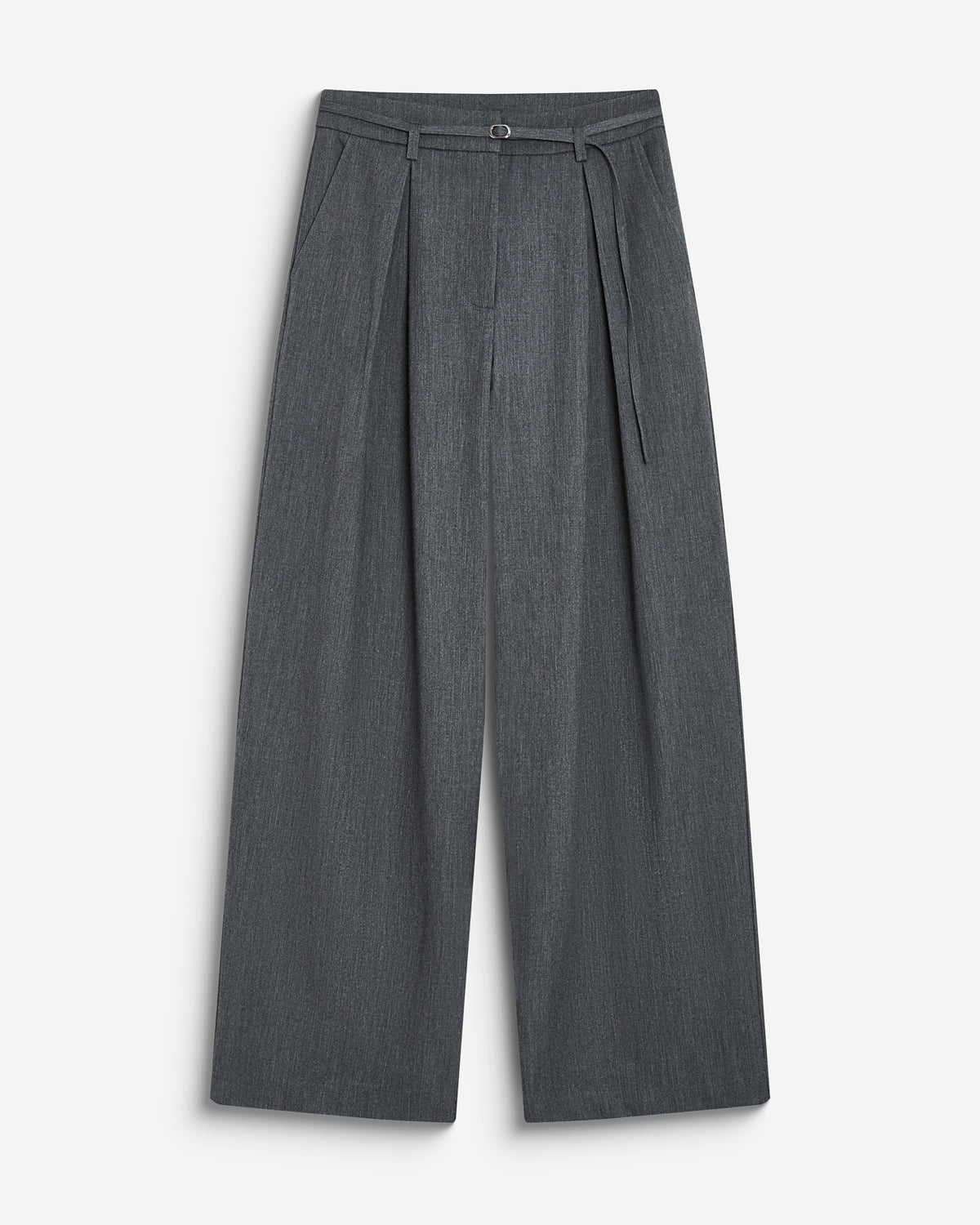 Pantalon tailleur oversize à plis ceinturé anthracite Barclay