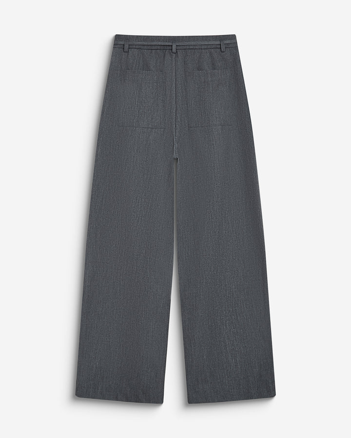 Pantalon tailleur oversize à plis ceinturé anthracite Barclay