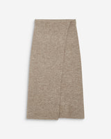 Langer Wickelrock aus Strick in mocha Biana
