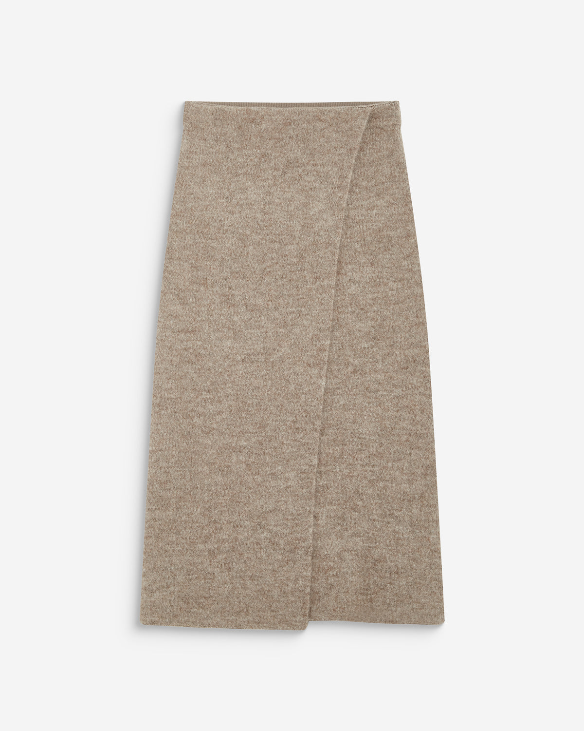 Langer Wickelrock aus Strick in mocha Biana