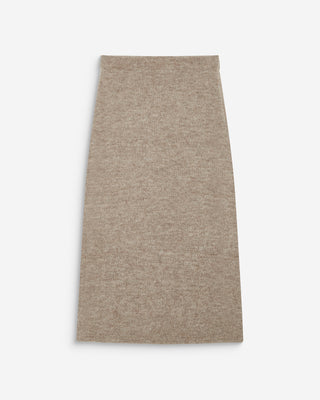 Langer Wickelrock aus Strick in mocha Biana