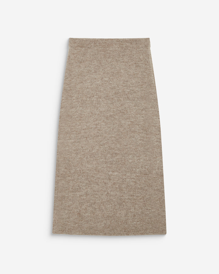 Langer Wickelrock aus Strick in mocha Biana