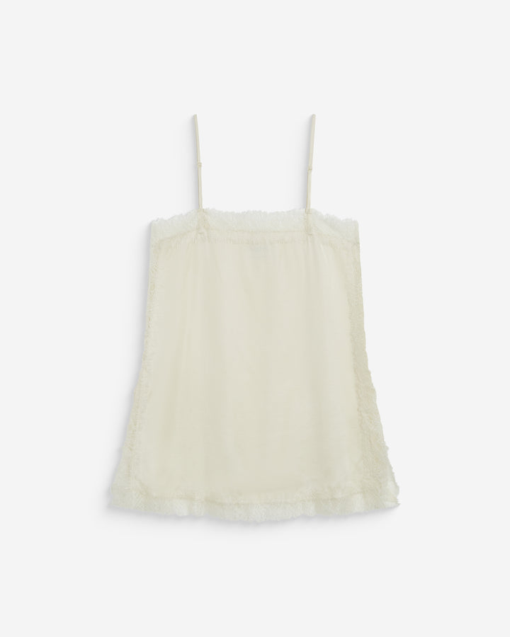 Caraco en satin et dentelle col carré ecru Blossom