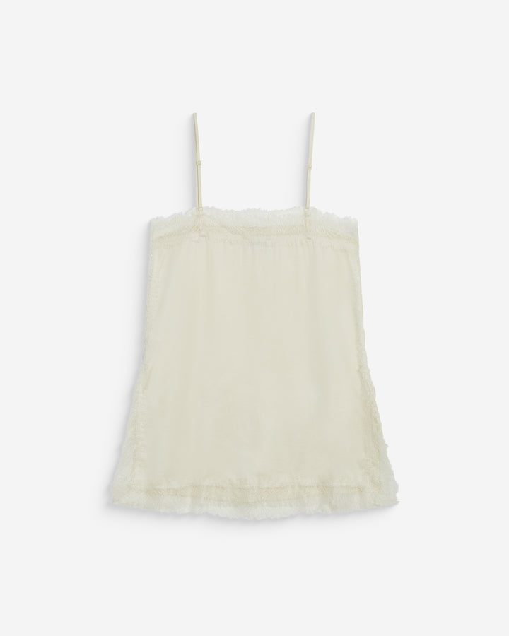 Caraco en satin et dentelle col carré ecru Blossom