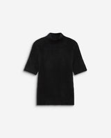 Pull doux manches courtes col cheminée noir Birdie