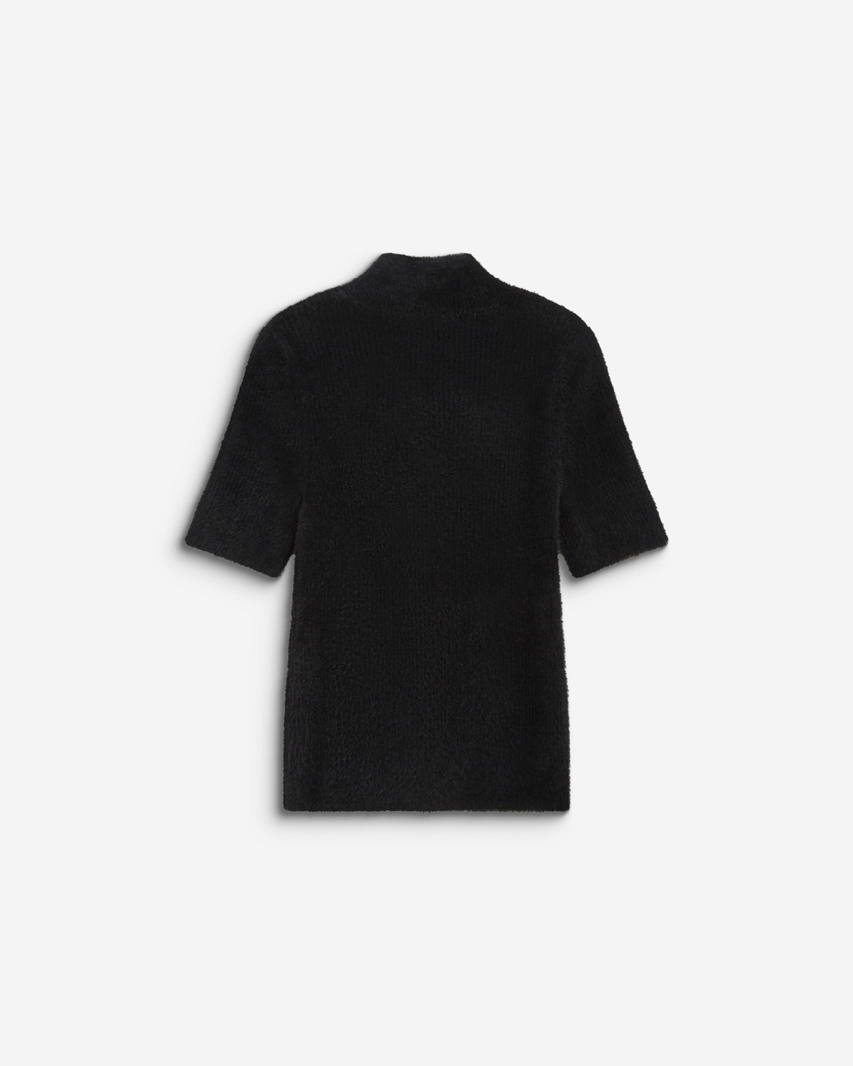Pull doux manches courtes col cheminée noir Birdie